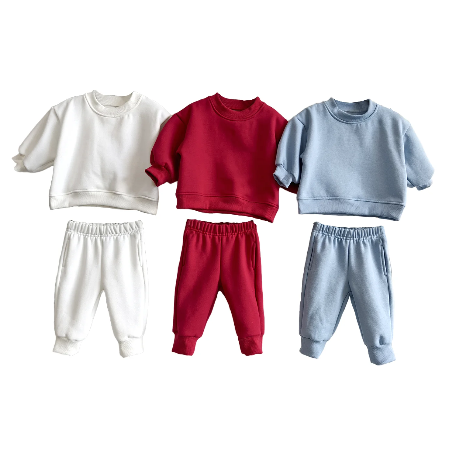 Comfortable Kids Set Children's Painted Wool Hoodie Pullover Set Spring Long Sleeve T-Shirt Pants Baby Clothing Set for 0-8T - Image 4