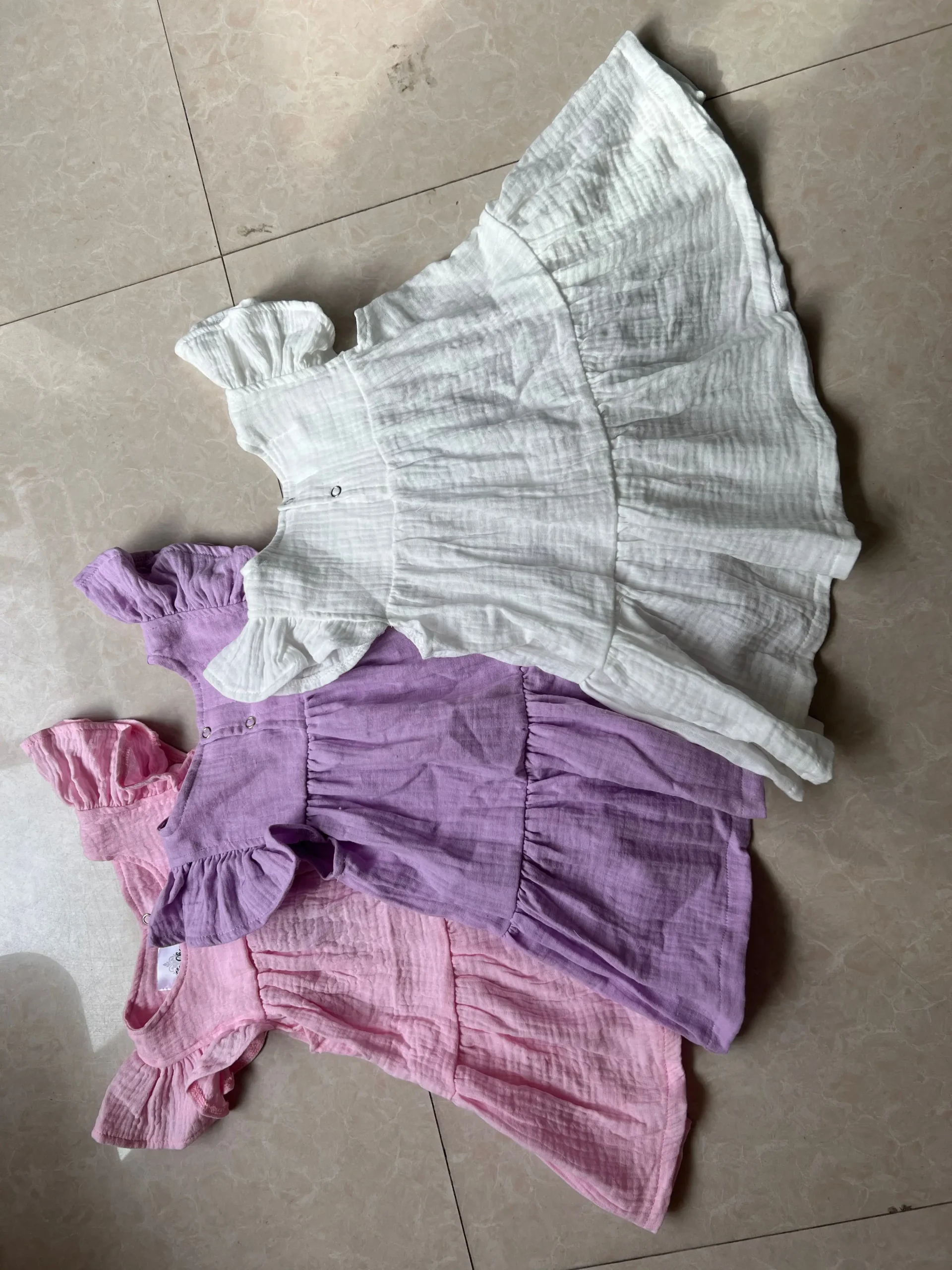 Flutter Sleeves Baby Girl Dress Summer Muslin First Birthday Dress - Image 6