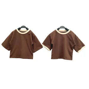 Custom Unisex Kids T-shirt Stylish Summer  Oversized Short Shirt Toddler Cotton Plain Tee