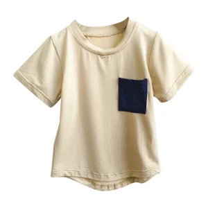 Custom Baby Natural Bamboo Fiber Short Sleeve T-shirt Baby Boy Girl Kids Clothes Soft T-Shirt Top