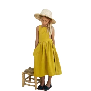 Custom Summer 100% Cotton Muslin Baby Girl Double Layer Sweet Princess Dresses