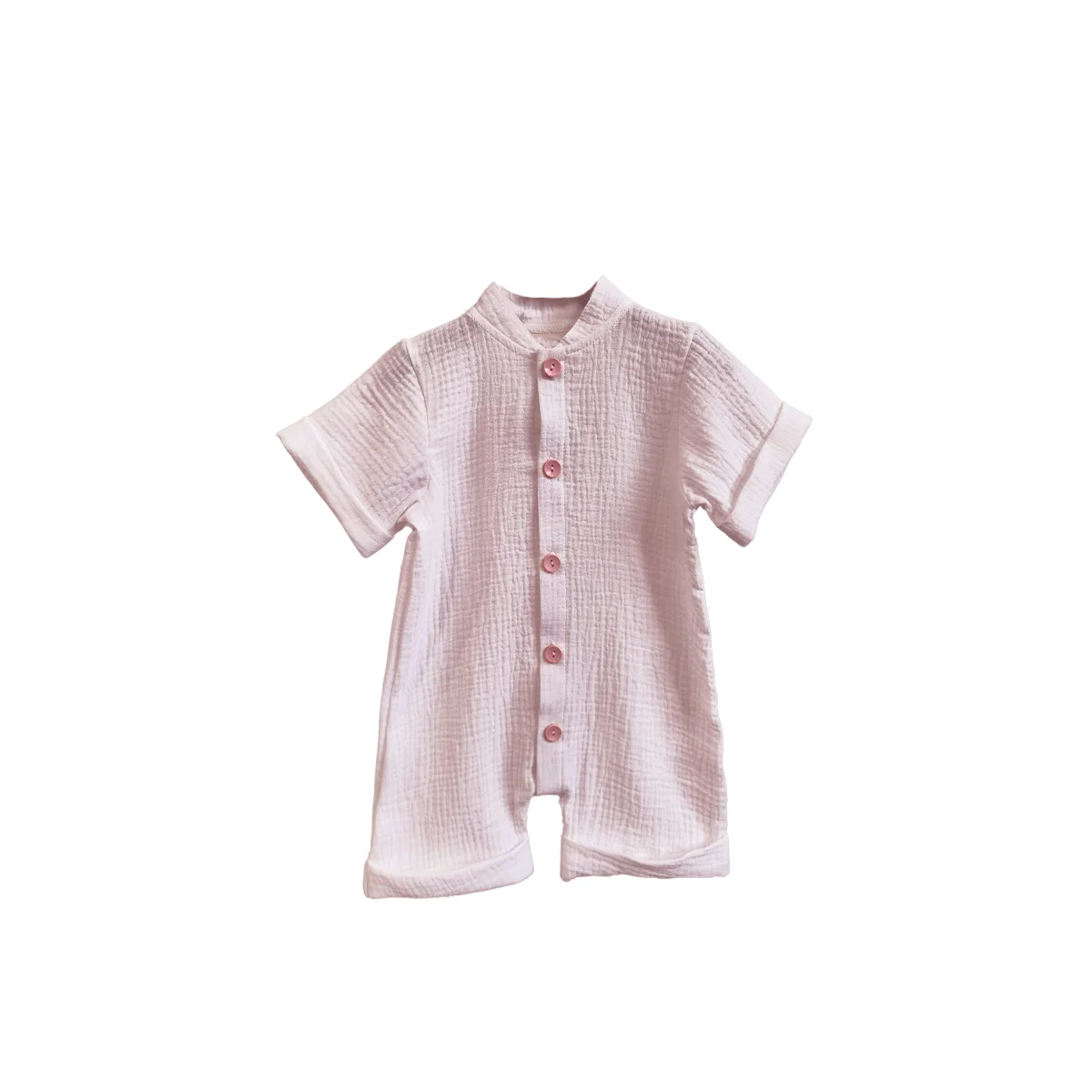 Classic Design Unisex Muslin Cotton Bodysuit Newborn Summer Kimono Romper Button Soft Short Sleeves Western for Baby Girls - Image 3