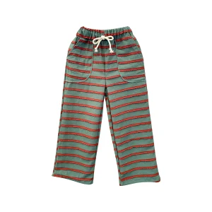New Trend Jersey Cotton Match Color Children Pants Boys with Lacing and Stripe for Summer