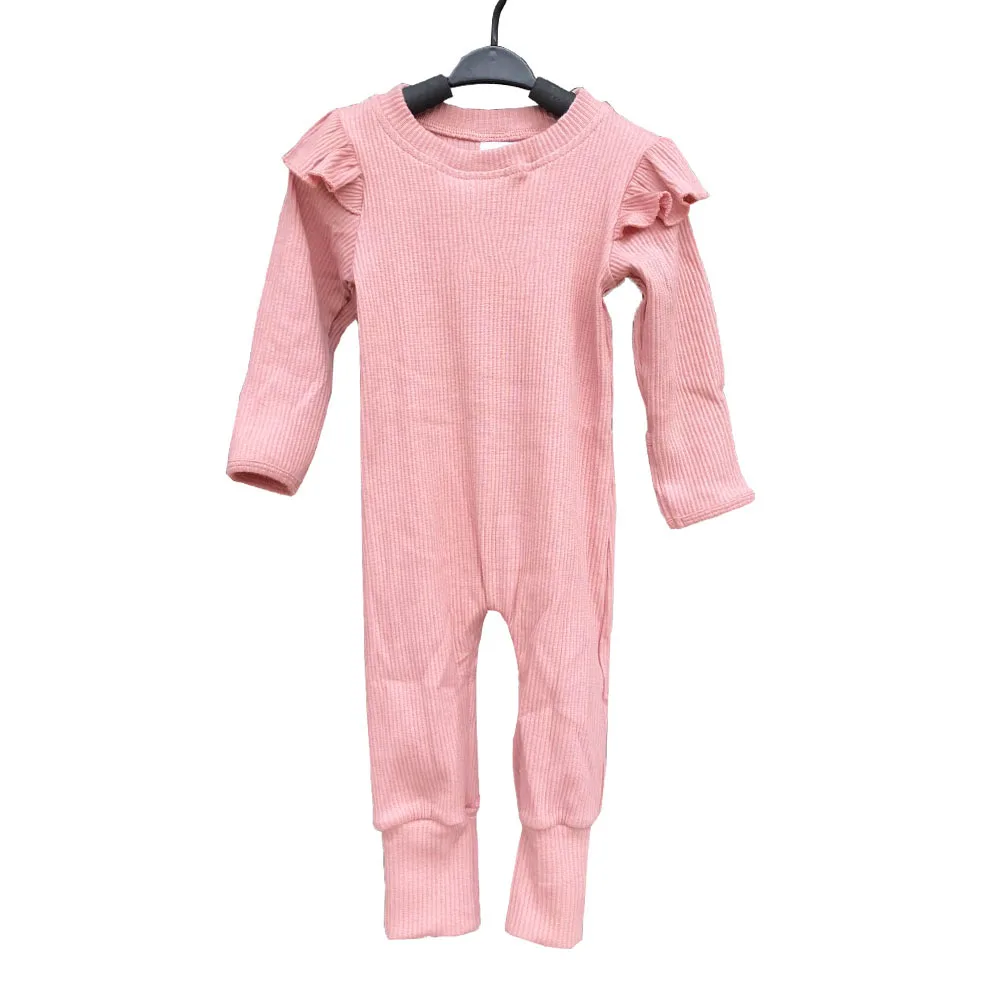 Dynamic Sophisticated Simple Kids Spring & Autumn Long-Sleeved Pajamas Fashionable Trendy Ribbed Baby Rompers - Image 3