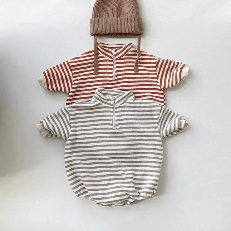 Fashion Autumn Stripe Terry Toddler Shirt Half Zip Pullover Sweatshirt Long Sleeve Tops - Image 6