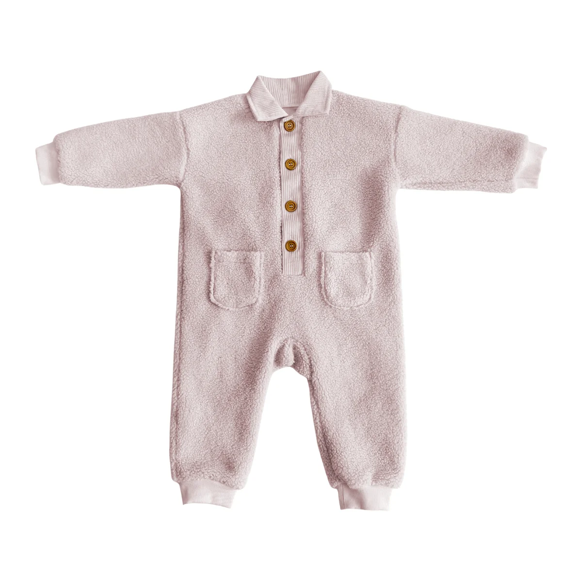 Fashionable Trendy Design Dynamic Lamb Fur Baby Romper New Kids' Long-Sleeved Snug and Soft Suit - Image 5