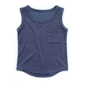 Factory Custom Summer Unisex Boys Girls Sleeveless Cotton Shirt with Pocket Soft Loose Fit Kids tank Tops