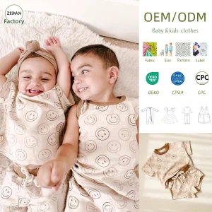 Soft Baby Summer Set Children's Printed Suit Set Children's Two-piece Set Children's Suit Boys and Girls' Smiling Casual Suit