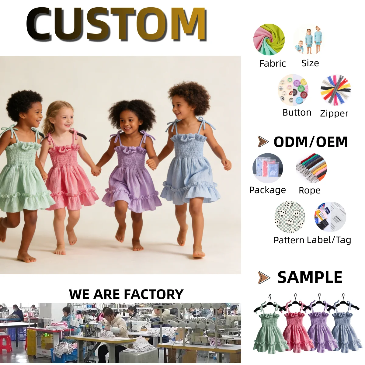 Girls' Crepe Camisole Dress A-line Short Dress Fashionable Girls' Skirt Sleeveless Summer Baby Lightweight Clothing for 0-8T