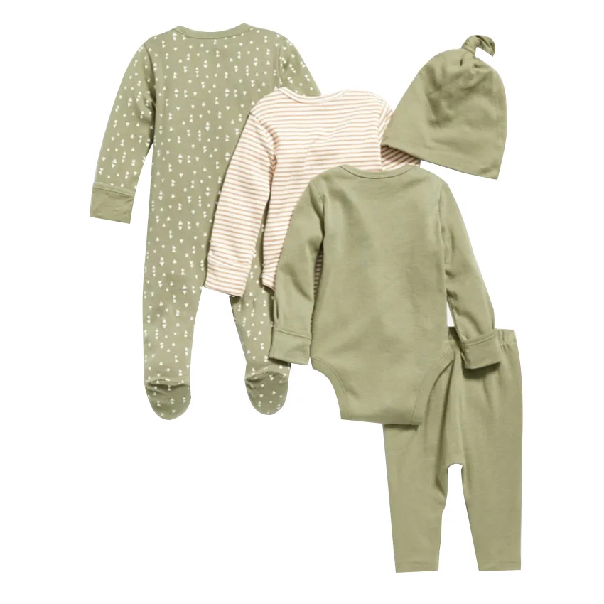 Baby Rompers 8 Pieces Sets Infant Clothes Autumn NewBorn Baby Rompers Ribbed Kids Jumpsuit Pajamas Spring New Born Boys Clothes - Image 2