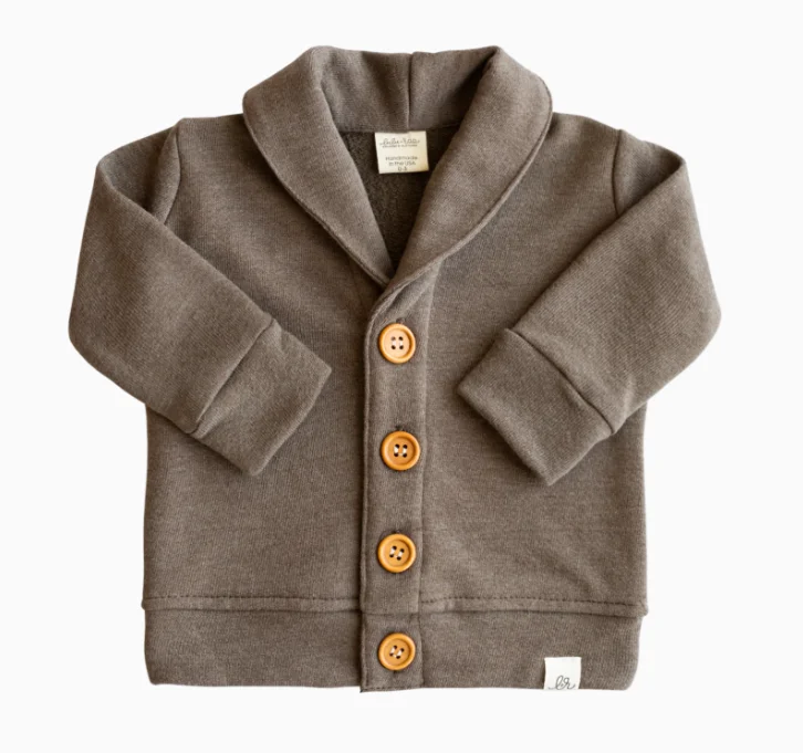 Kids Autumn Winter Boys Coat Shawl Collar French Terry Button Knit Sweatshirt Cardigan - Image 4