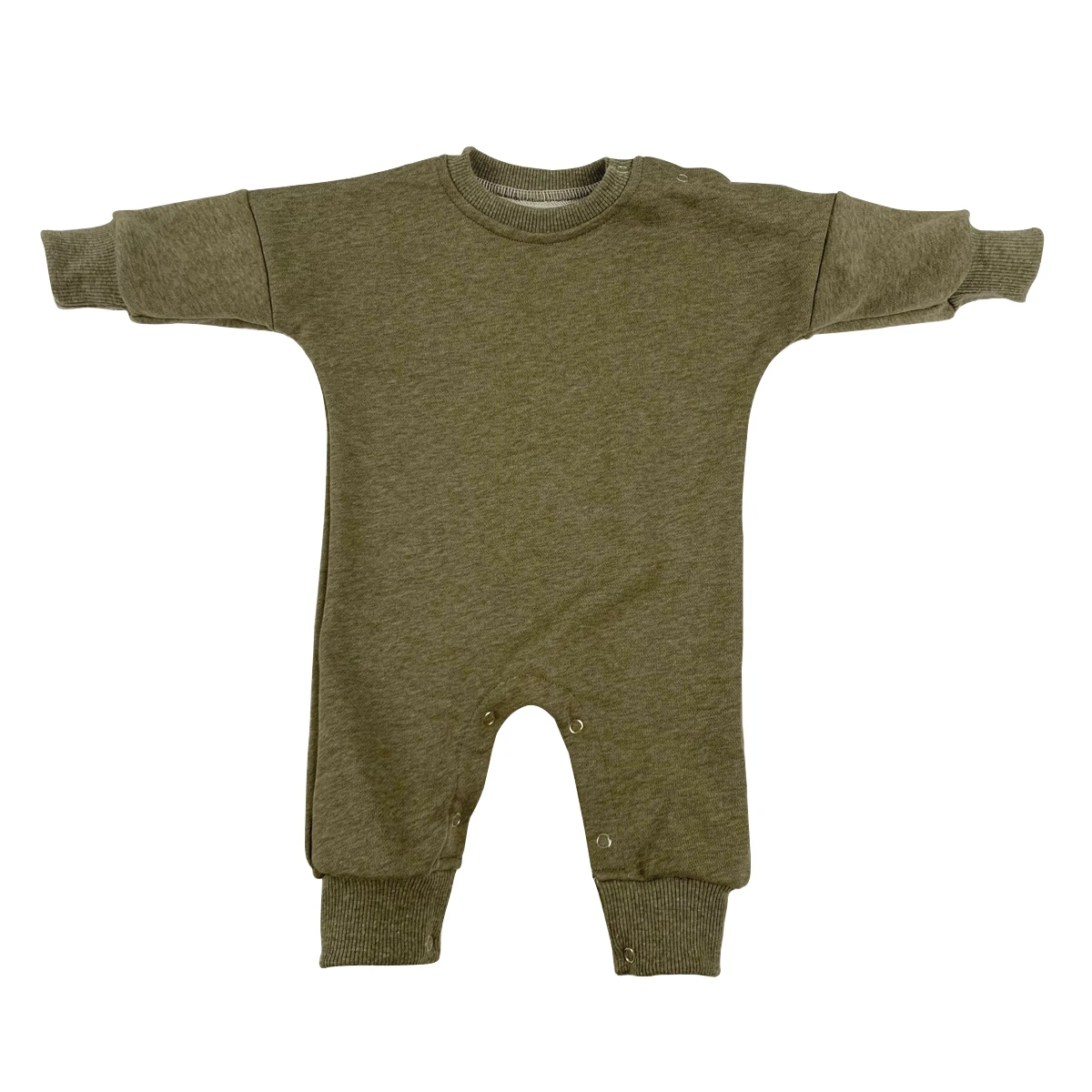 Brand New Expo Velvet Custom Candy Color and Pattern Long Sleeve Snap Button Baby Rompers for Winter - Image 2
