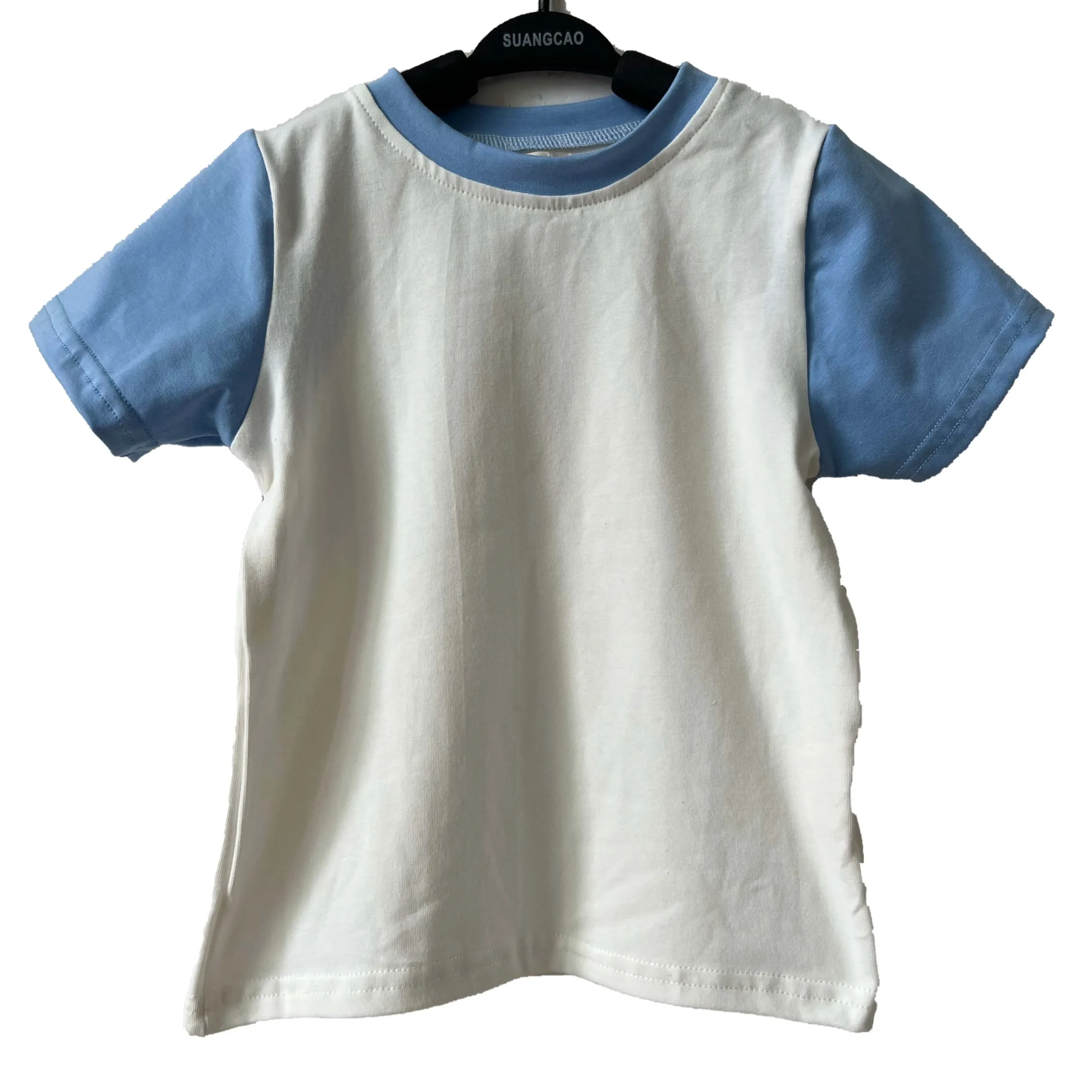 Summer Kids' Short-style Trendy Fashion Design Dynamic and Unique Bright-colored Knitted Cotton T-shirt - Image 5