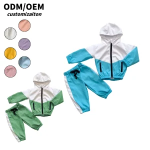Spring & Autumn Kids Long-Sleeved Windbreaker Set Warm and Comfortable Lightweight Fabric Baby Clothing for Comfort Protection