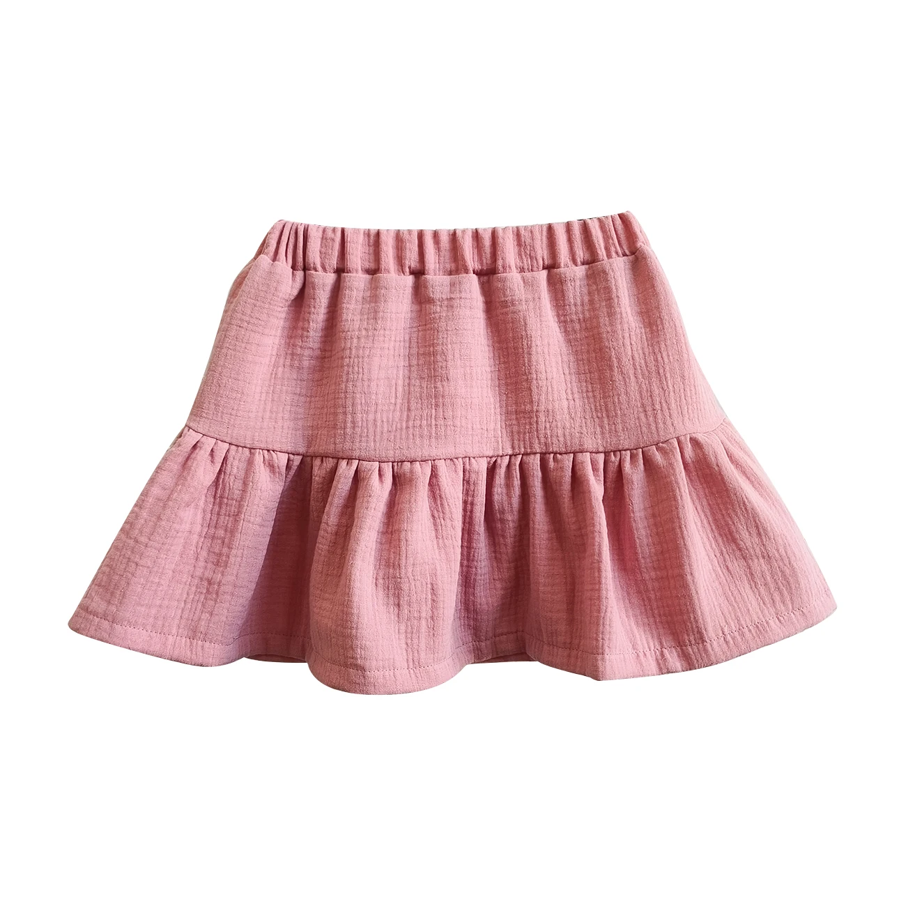 Top Selling Crepe/muslin Cotton Custom Cotton Short Skirt One-piece Girls Skirts with Pocket for Summer - Image 4