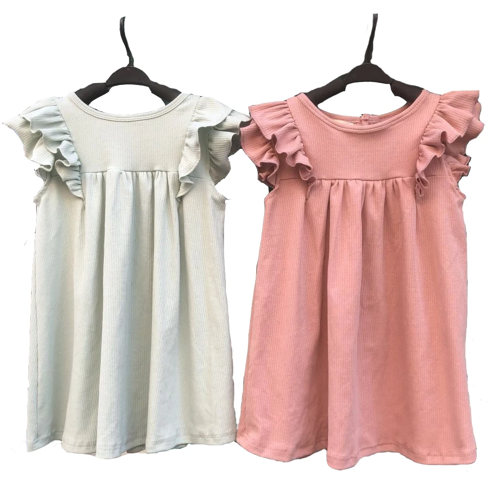 Wholesale Muslin/crepe 100% Cotton Solid Color Breathable Ruffle Sleeves Baby Rompers for Summer - Image 3