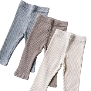 Summer Solid Color Baby Solid Color High Waist Pants Kids Baby  Leggings Clothes