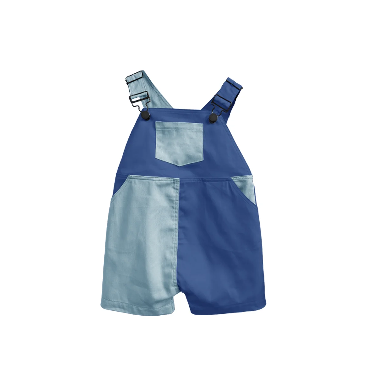 Unisex Twill Cotton Color Block Oversize Overall Baby Pants with Printed Pocket New Arrival Summer Outfit - Image 4