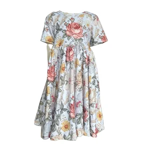 Girls' Dress Big Children's Summer Floral Chiffon Wave Waist Long Skirt Beach Skirt