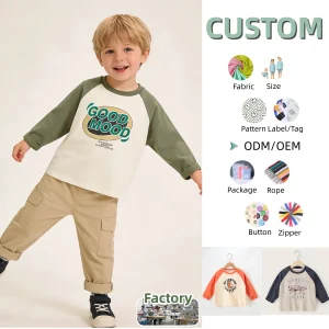 Children's Hoodie Long Sleeve Baby Tops Spring and Autumn Kid's 0-neck Sweater Baby Clothing Children's Long-sleeved T-shirt
