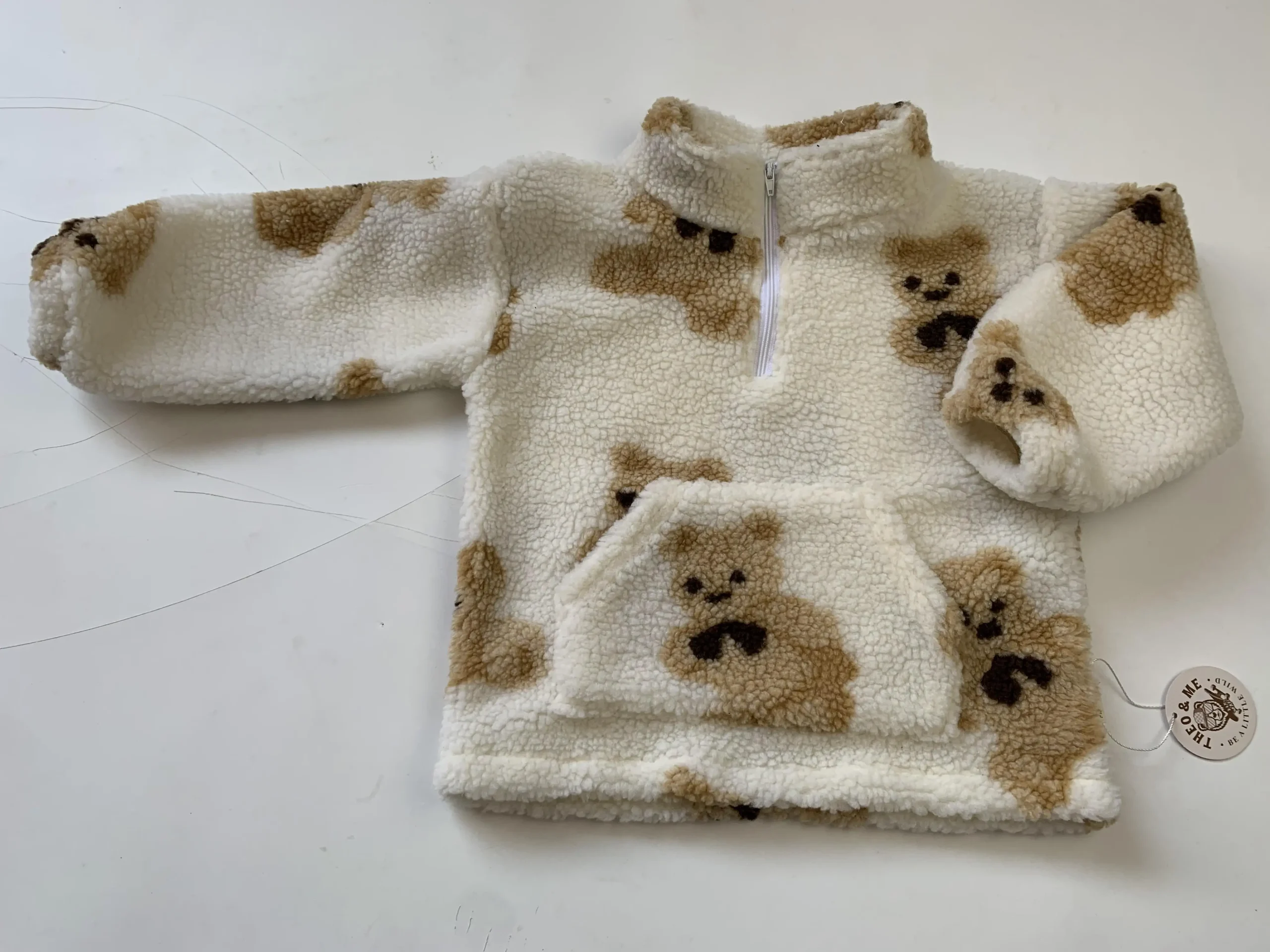 Factory Price Cashmere Custom Color Bear Pattern Long Sleeve Cute Baby Jackets for Winter - Image 2
