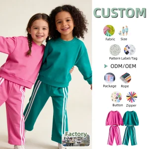 Comfortable Kids Clothes Set Long-sleeved Children's Hoodie Pullover Set Casual Spring Baby Clothing Set Bright 2piece Baby Set