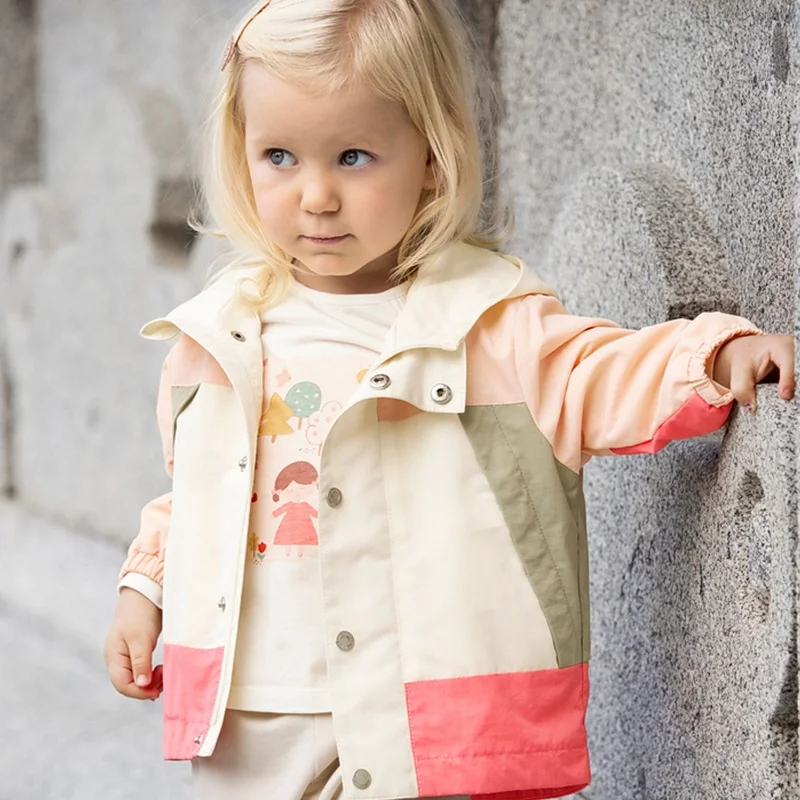 All-Polyester Long-Sleeved Windproof Coat for Kids Spring & Autumn Warmth-Resistant & Stain-Resistant Jacket for Babies - Image 2