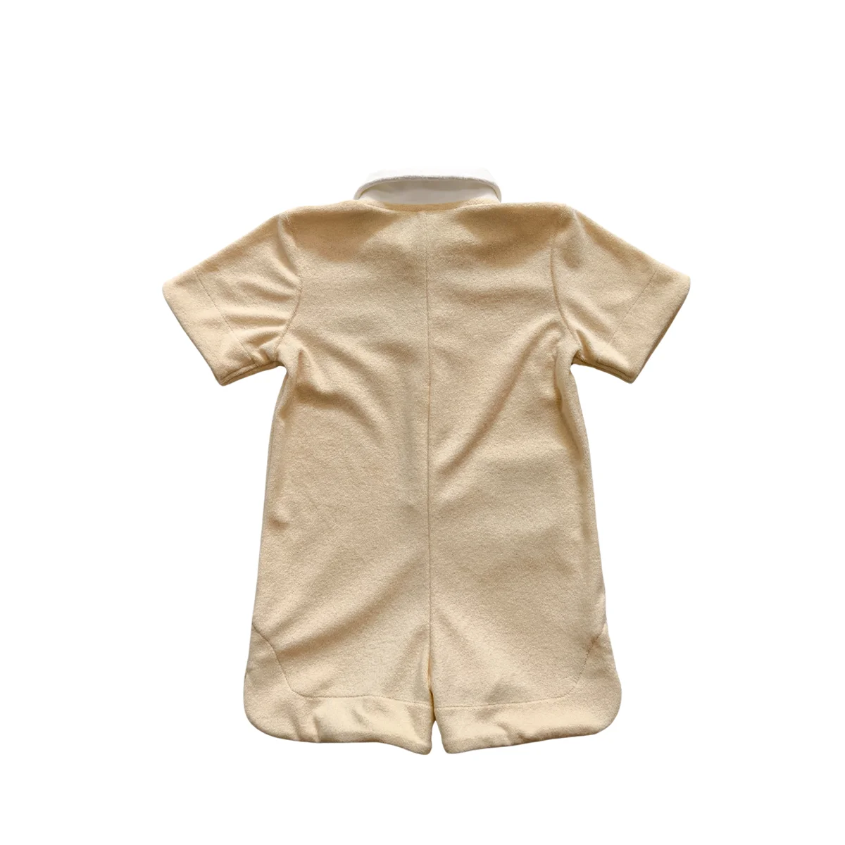 Boutique Custom Toddler Terry Cloth Romper Pocket Color Block Jumpsuit Summer Lovely Popular Toddler Clothing - Image 5