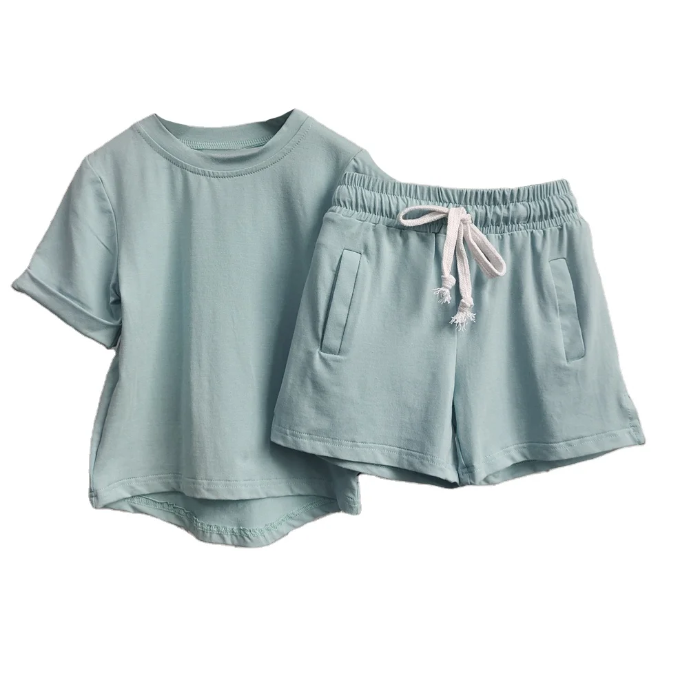 Customized Dynamic Elegant Simple and Modern Bamboo Fiber Suit for Kids Short-Style Sports and Casual Clothing Sets - Image 2