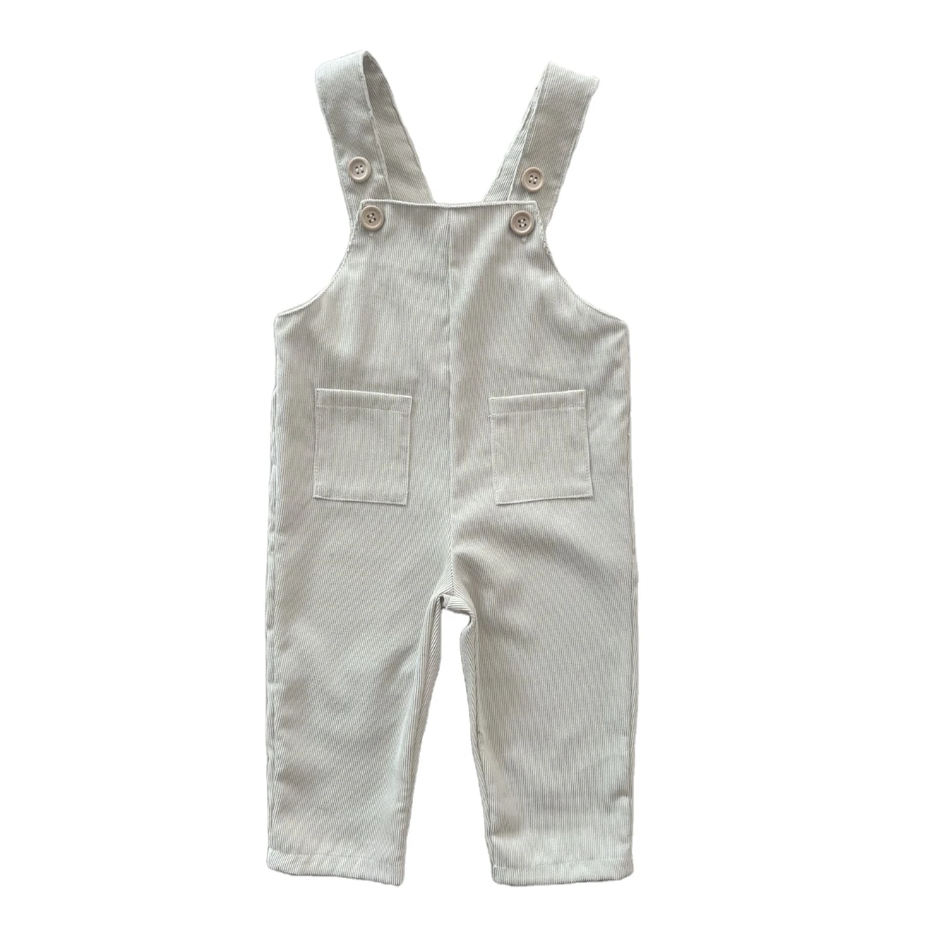 Customized Fashion Toddler Unisex Corduroy Overalls Baby Kids Suspender Pants with Pockets