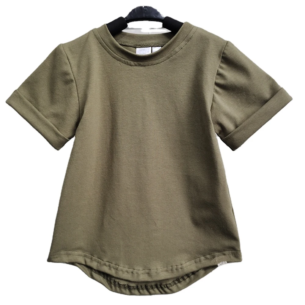 Summer Fashion Kids Girls Solid T-shirts Tees Short Sleeve Cotton Boys Tops Casual Children Shirts Clothes for 0-6T - Image 4