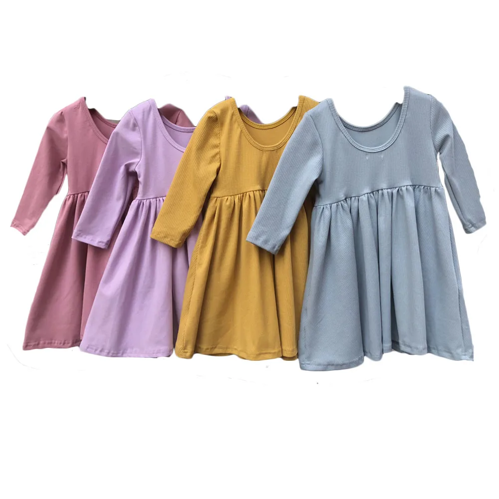 Long Sleeve Boutique Spring Girl Dresses Print Cotton Long Sleeve Kids Casual Twirling Dress - Image 3