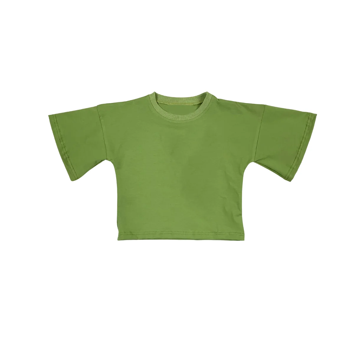 Summer Knitted Cotton Children Baby Flare Sleeve Solid Color T-shirt and Shorts 2pcs Set Toddler Oversized Casual Clothing Sets - Image 4