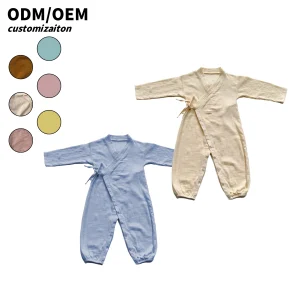 Unisex Classic Design Muslin Cotton Bodysuit for Infants Newborn Summer Romper Button Soft Long Sleeves Western for Baby Girls