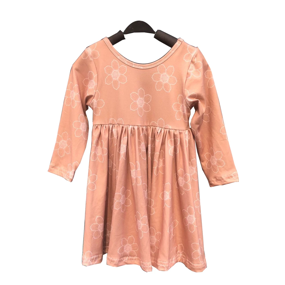 Long Sleeve Boutique Spring Girl Dresses Print Cotton Long Sleeve Kids Casual Twirling Dress - Image 5