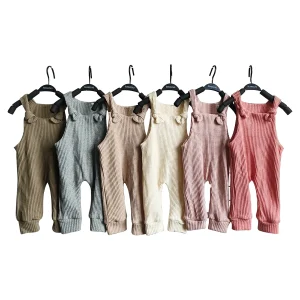 High Quality Waffle Cotton Sleeveless Romper Overalls Jumpsuit Toddler Baby Romper for Summer