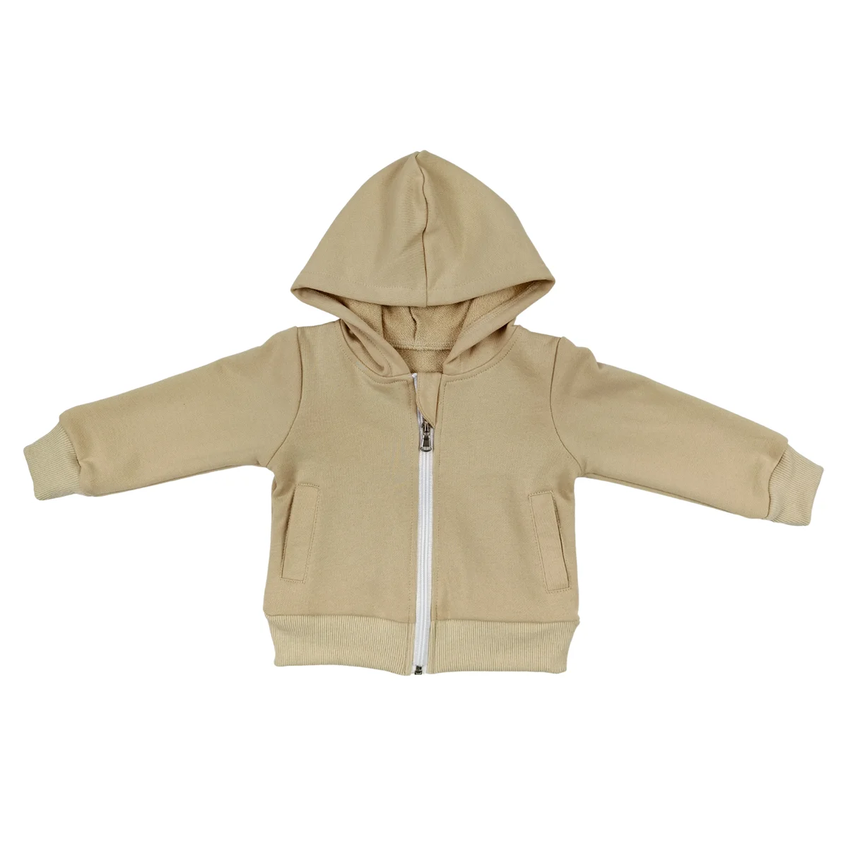 Wholesale Custom Color French Terry Long Sleeve Boy's Jacket Autumn Outwear with Zipper Baby Clothes Coat