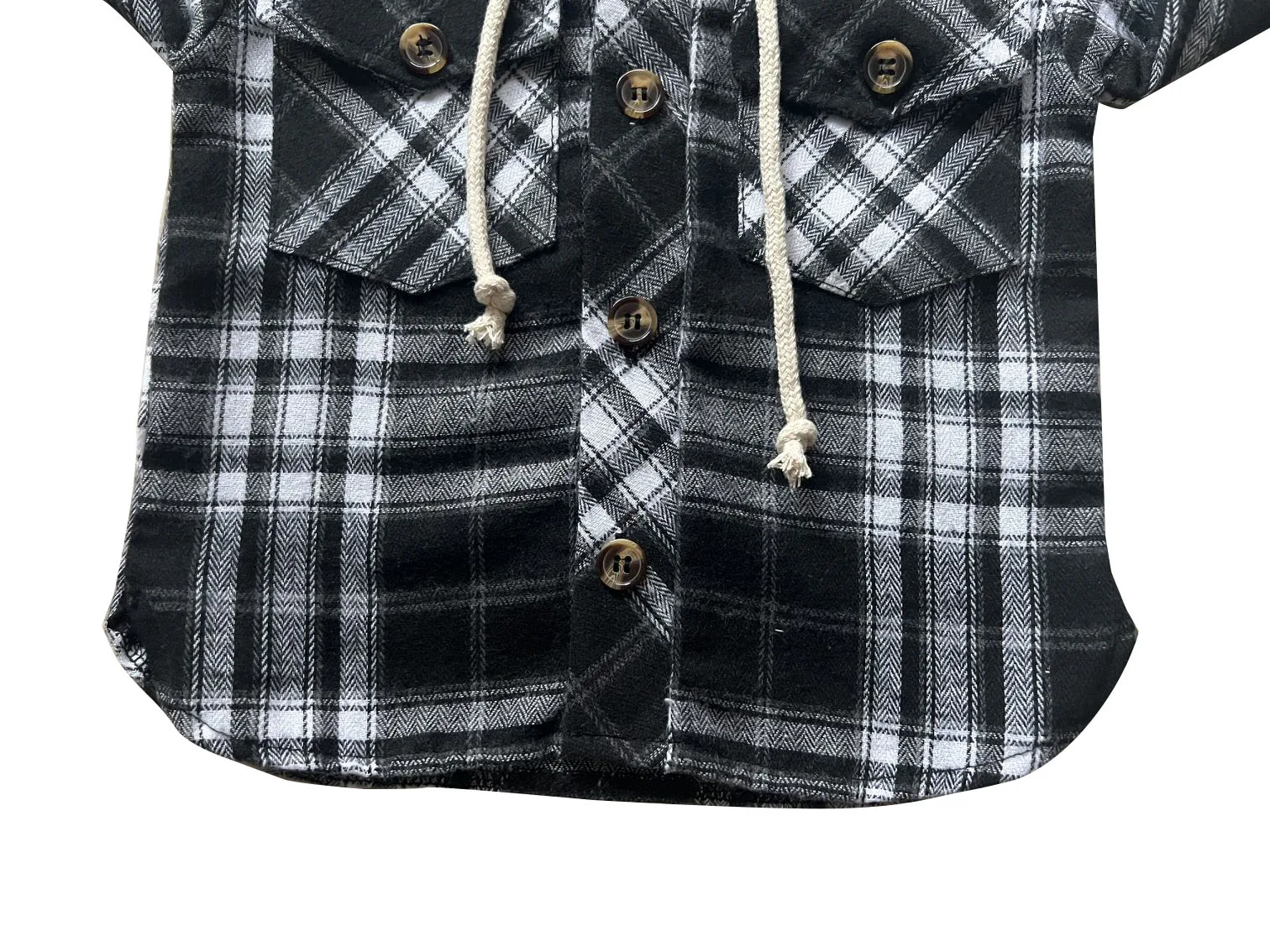 Spring Toddler Boy Hooded Draw Rope Checked Pocket Shirt Fashion Long-sleeved Urban Baby Coat - Image 4