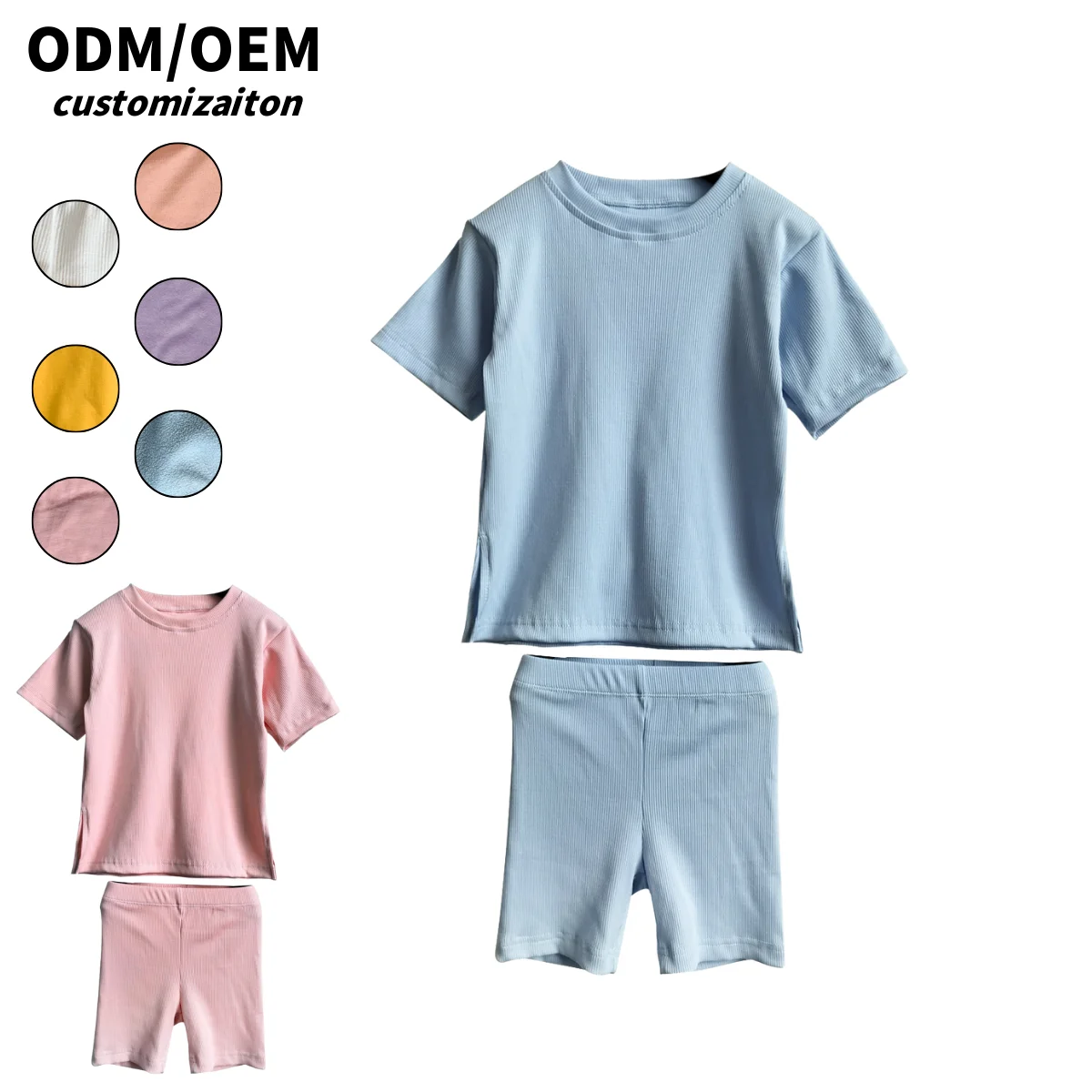 Hot Sale Dynamic Individualistic Kids Clothing Sets Bright Fashionable Short Style-Bamboo Fiber Trendy for Babies Set