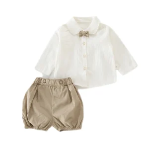 RTS New Style Baby Summer Suits Girls and Boys' Summer Clothes Long Sleeve Shorts Baby Summer Clothes