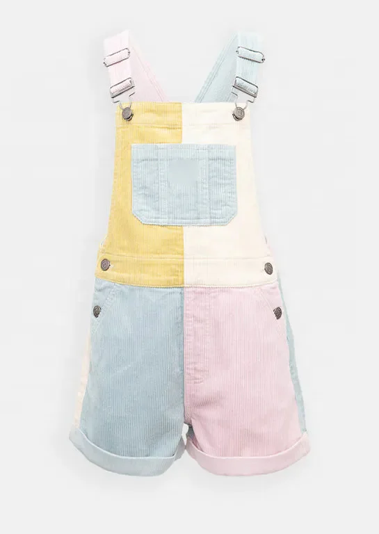 Custom Baby Girl Block Corduroy Cute Overalls Playsuit Girls Suspender Trousers - Image 4
