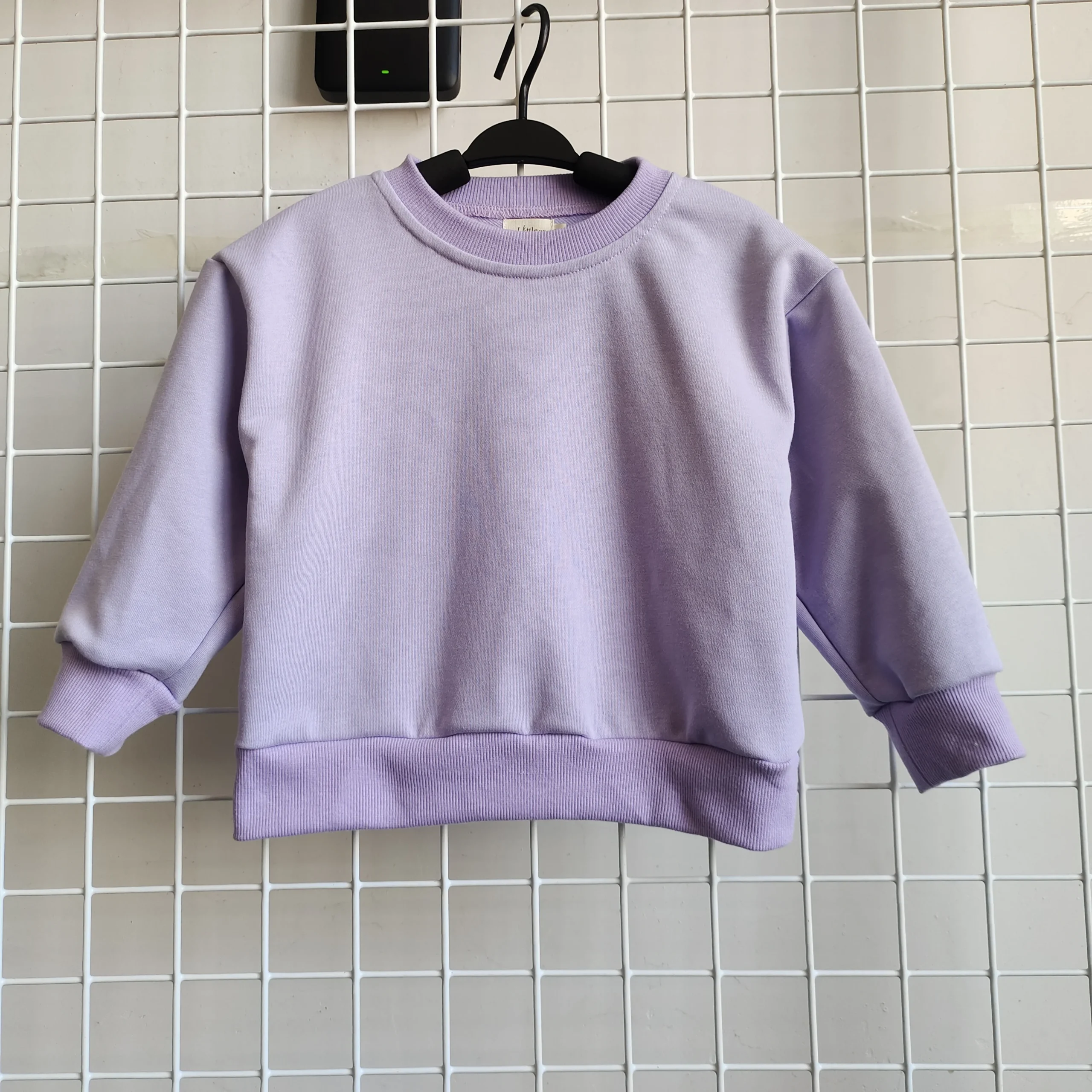 Custom Solid Color Basic Long Sleeve Baby Toddler Sweatshirt Pullover Hoodie Support Custom Print Pattern - Image 6