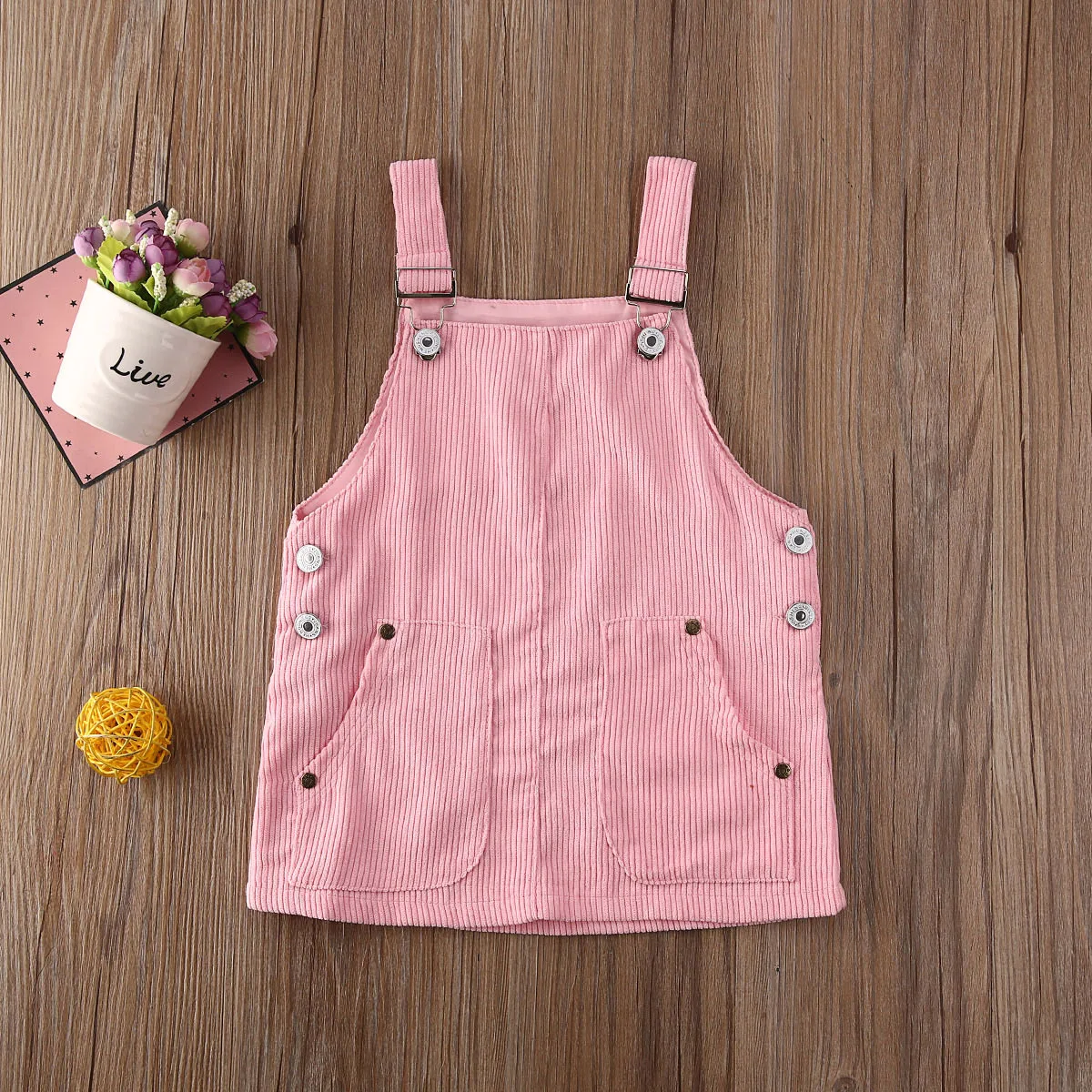 2024 Baby Summer Clothing 0-5T Toddler Kids Baby Girl Mini Retro Dress Strap Corduroy Dress Suspenders Solid Overalls - Image 5