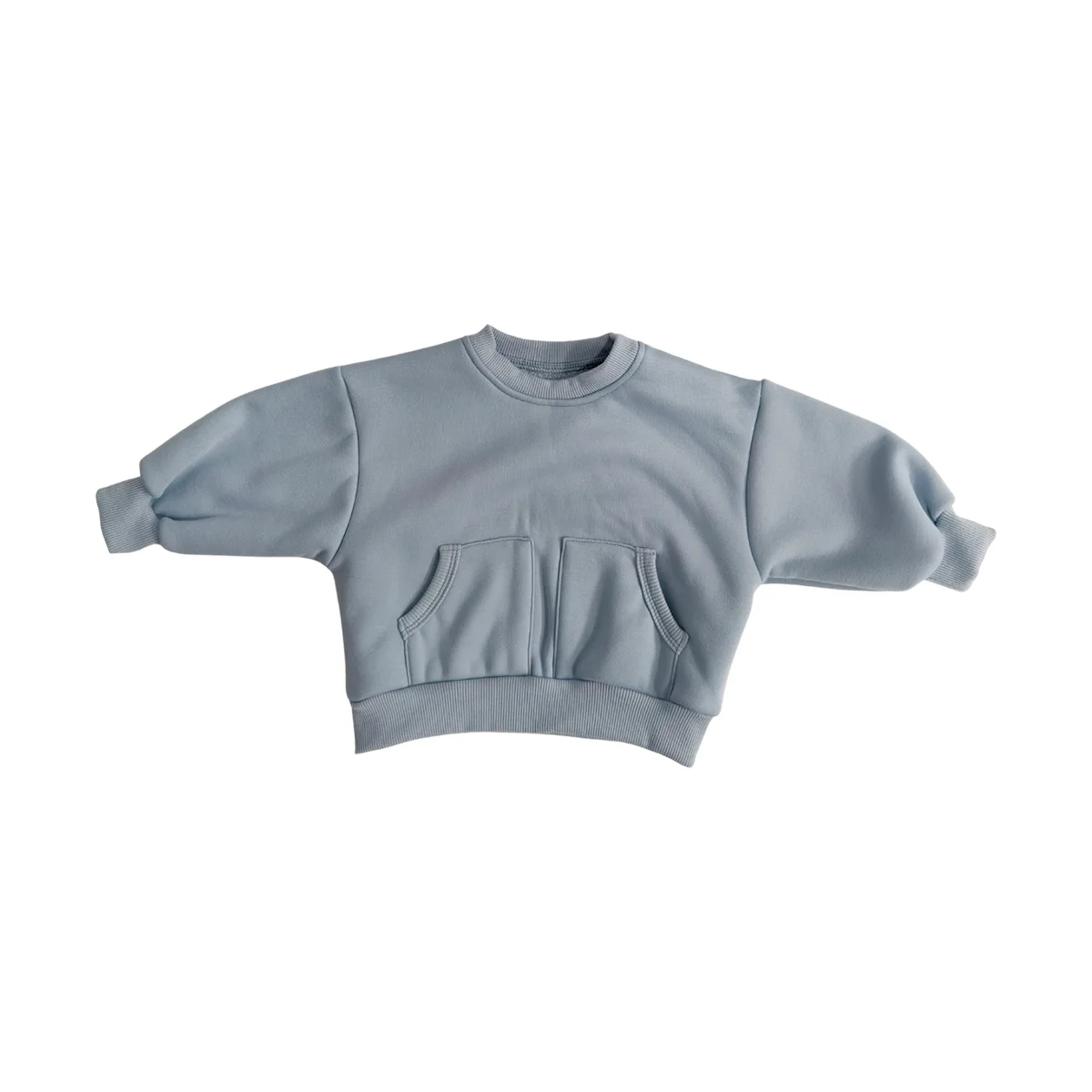 OEM Kid Clothing Toddler Fleece Lined Long Sleeve Crewneck No Hood Pullover Top Winter Thermal Warm Sweatshirt - Image 2