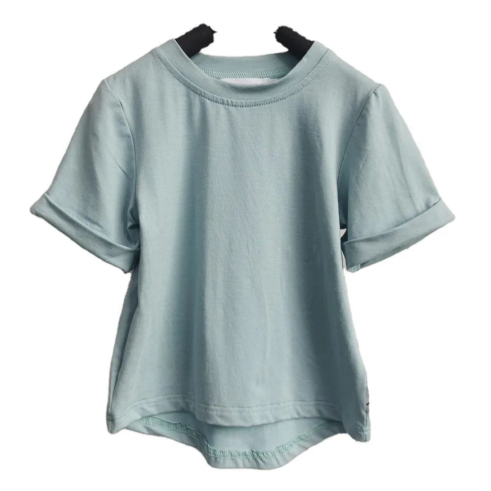 Custom Bamboo Fiber Baby Boy Girl Clothing Sets Casual Short Sleeve T-shirt for Summer - Image 4