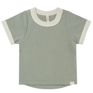 Summer Unisex Rib Cotton Short Sleeve Shirt Solid Ringer Tee with Contrast Trim  Casual Top