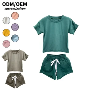 Dynamic and Unique Summer Bamboo Fiber Suit for Kids Bright and Colorful Short-Style Design Sporty Casual Baby Clothing Sets