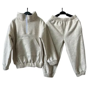 Toddler French Terry Lounge Set Long Sleeve Half Zip Pullover Joggers Pants Kids Tracksuit Set