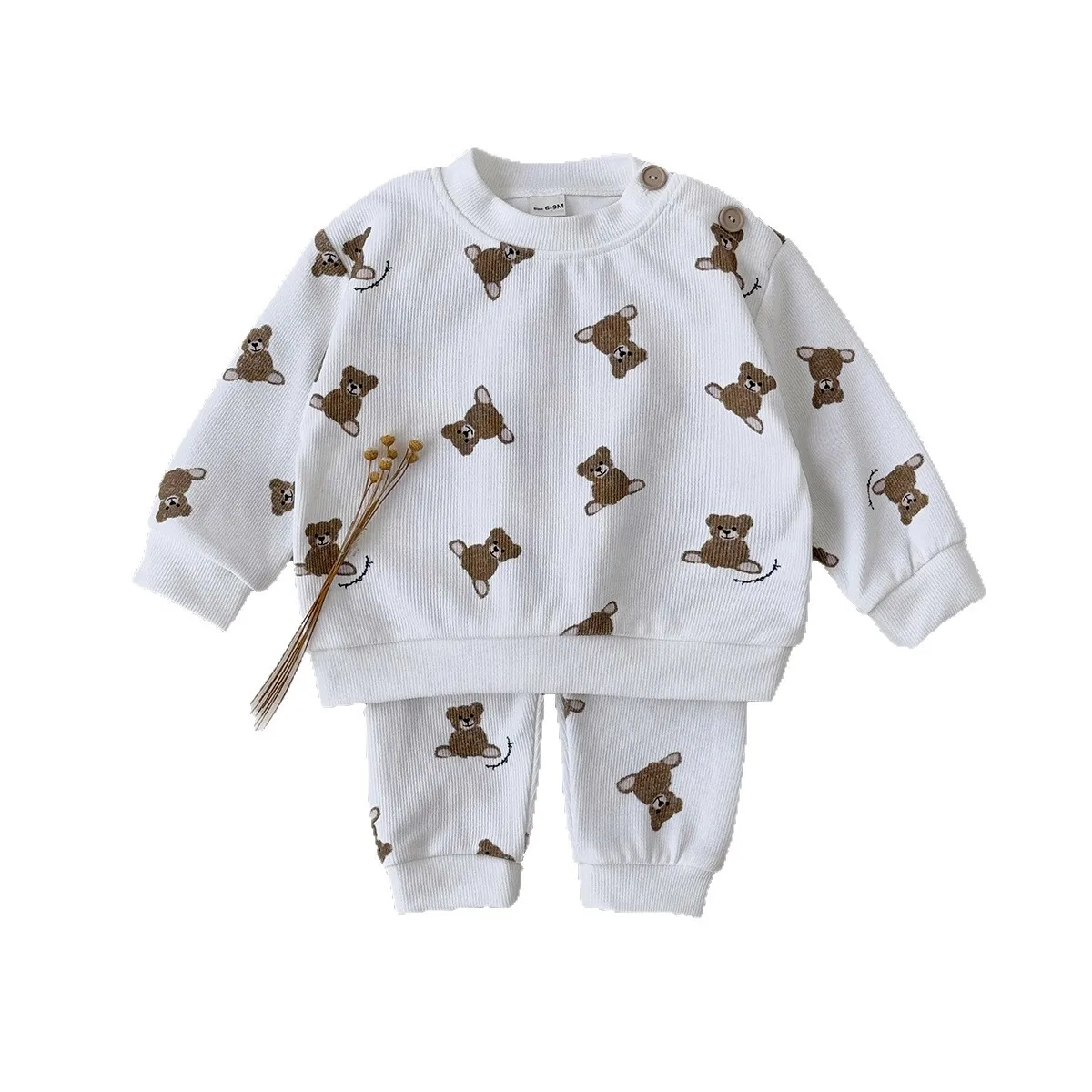 Custom Children's Set Children's Autumn Outfit Premium Polyester Kids Set All Over Print Crewneck Sweatshirt & Jogger Pants - Image 2