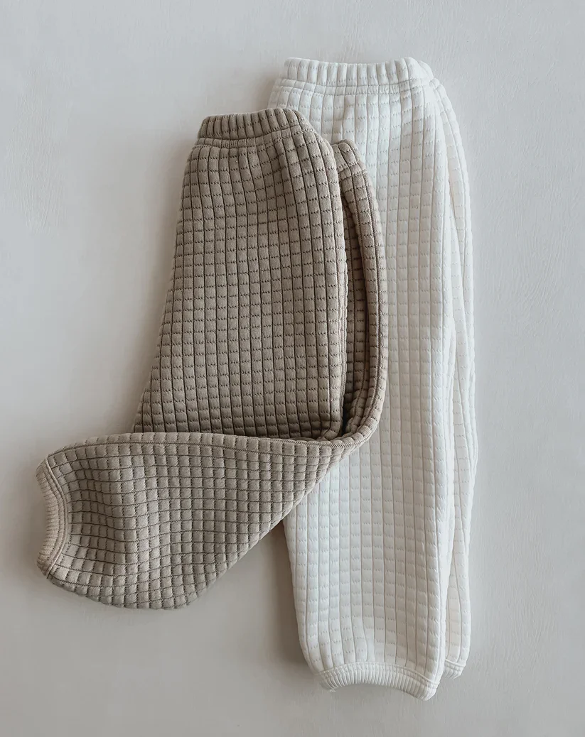 Custom Gingham Quilt Material Baby Clothes Set for Winter Kids 2 Piece Long Sleeve Loungewearr Suit - Image 4